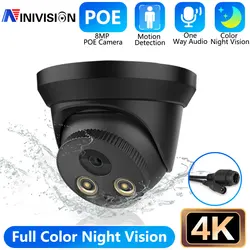 4K ColorVu IP Camera Color Night 8MP Build in MiC PoE Security CCTV Black Bullet Motion Detection Video Surveillance Cameras