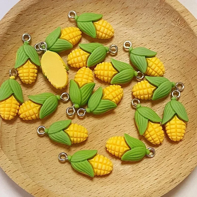 20PCS Cute Simulated Corn Vegetable Resin Charms