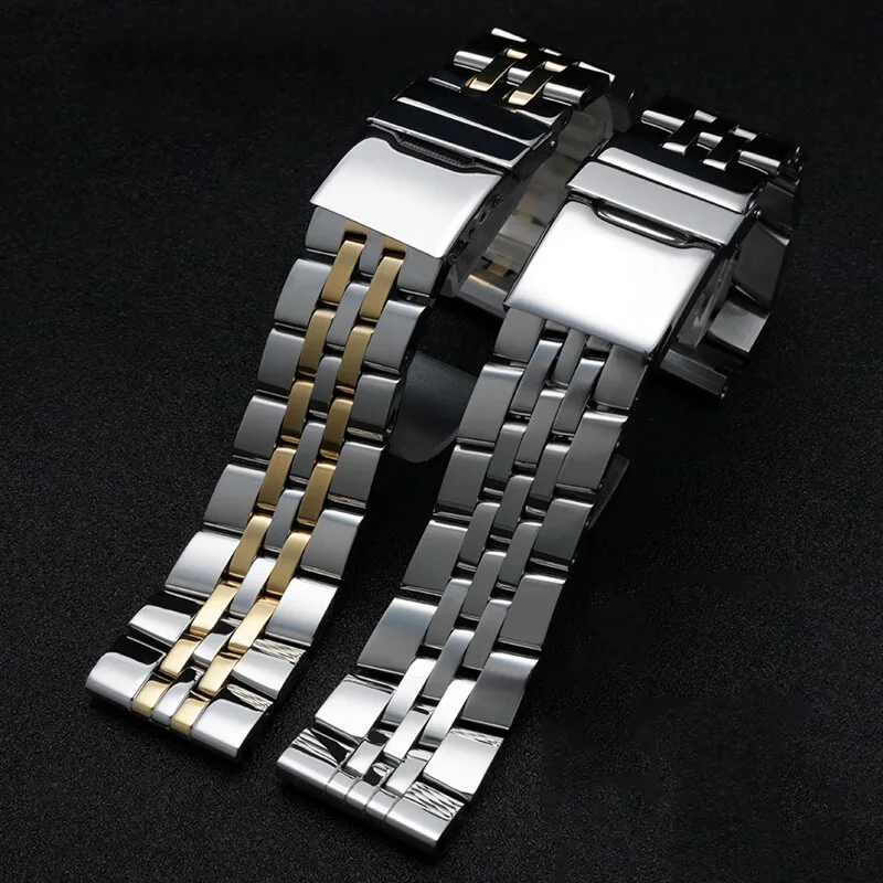 22mm 24mm High quality Stainless Steel Wrist Band  For Breitling Super Ocean Challenge Avengers WatchBand men‘s strap bracelet