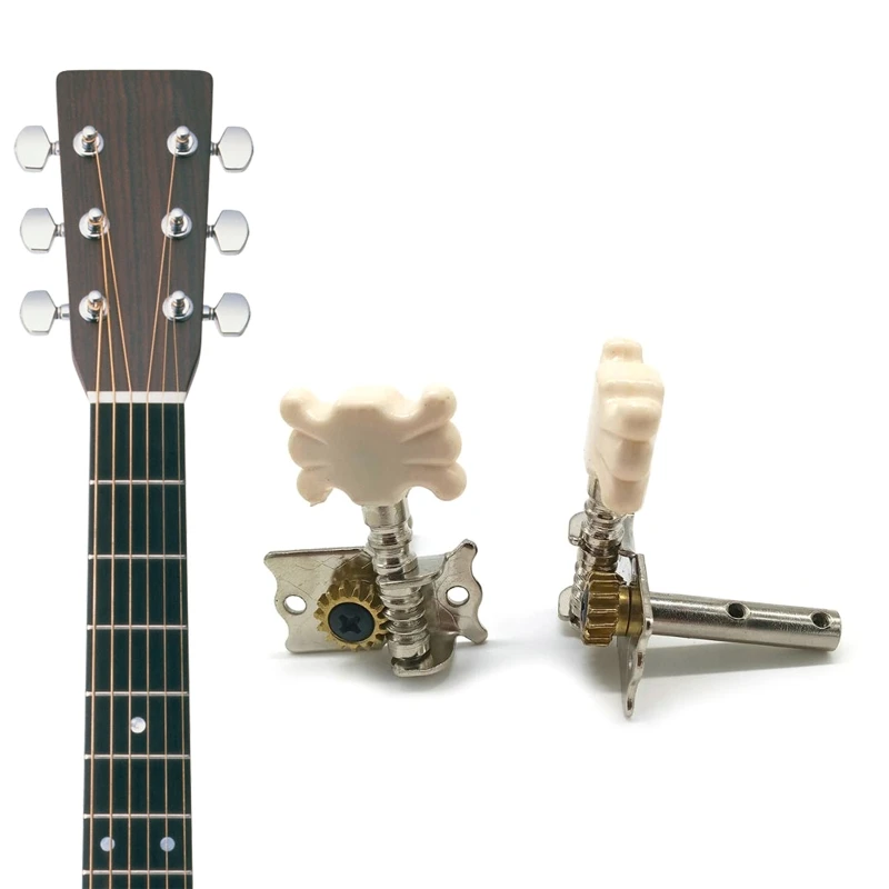 Guitar Tuning Pegs Keys Tuners Acoustic Guitar Machine Heads Tuner Silver Pearled Guitar Tuning Mechanical Accessories