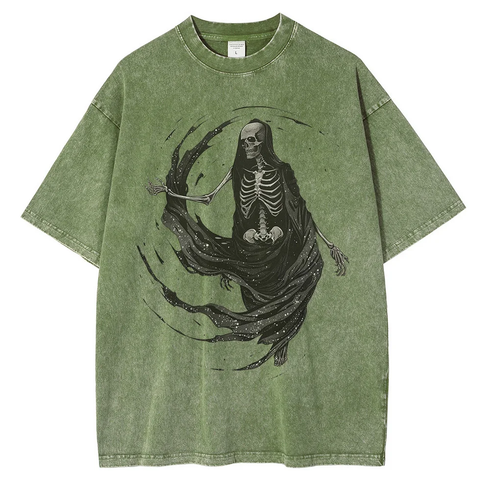 Skull Skeleton Graphic T Shirts for Men Printed Oversized T-shirt Casual Streetwear Cotton Men's Tops