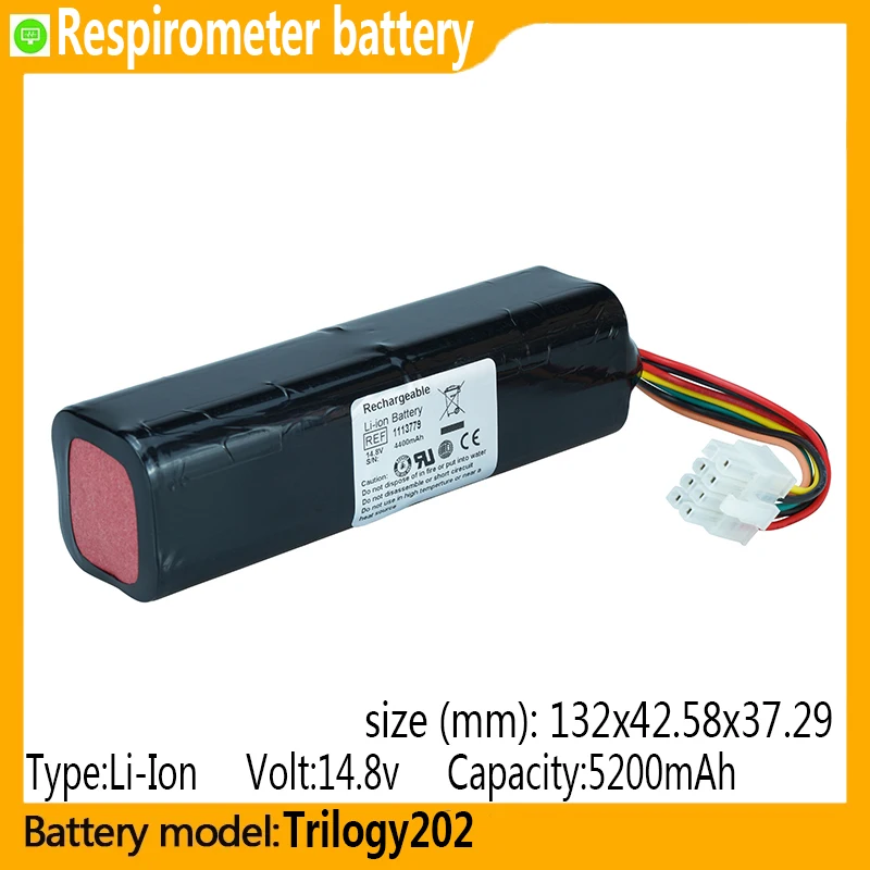 

Trilogy202 capacity 5200mAh 14.8v Li-ion battery, suitable for Trilogy202,Trilogy 100,Trilogy 200,trilogyO2, Respiratory