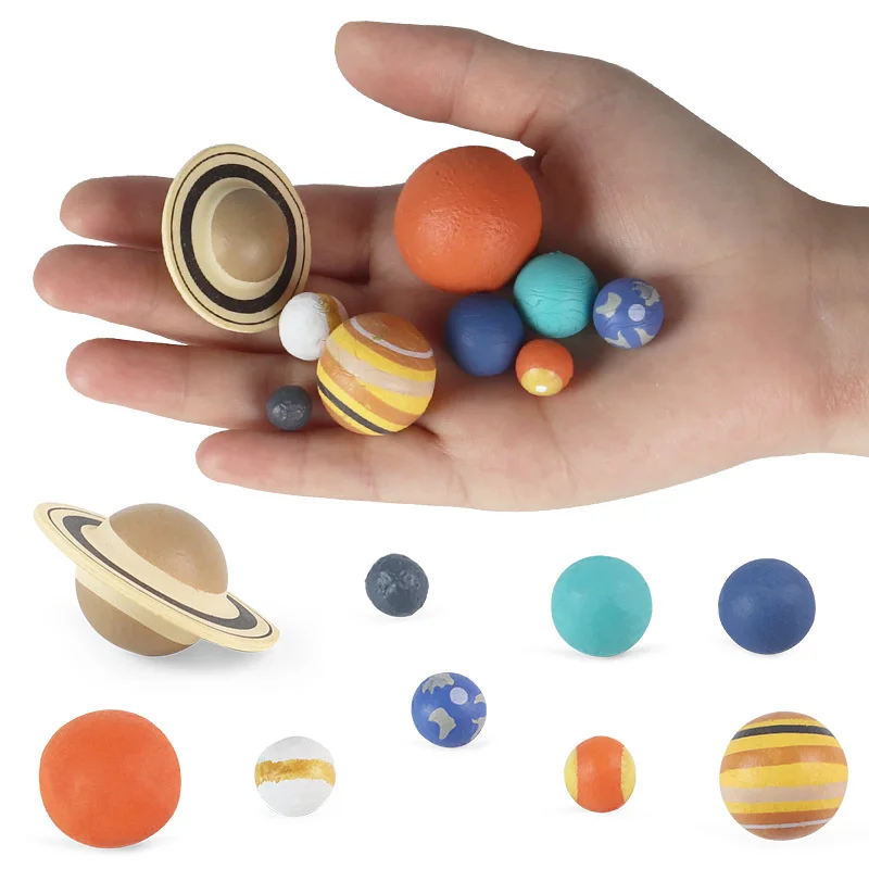 9 ชิ้น 3D Galactic Solar System Star Eight Planet รุ่น Creative Earth Jupiter ของเล่นความรู้ความเข้าใจเครื่องประดับของเล่นเพื่อการศึกษาโรงเรียน