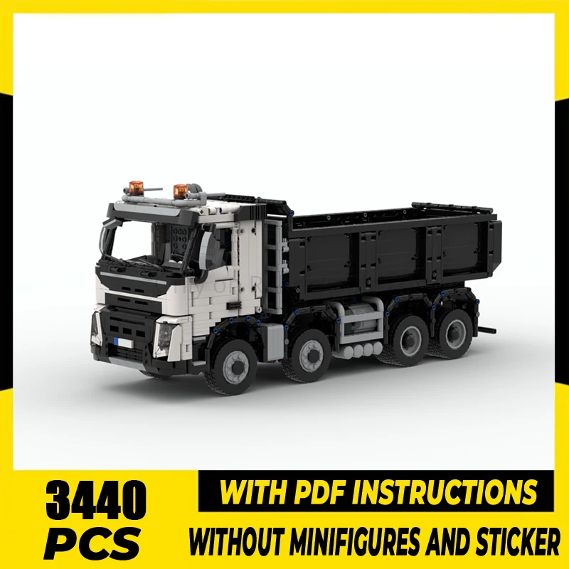 

Urban Vehicle Model Moc Building Blocks RC Fmx Dump Truck 8x4 Bricks Model DIY Assembly Construction Toy Holiday Birthday Gifts