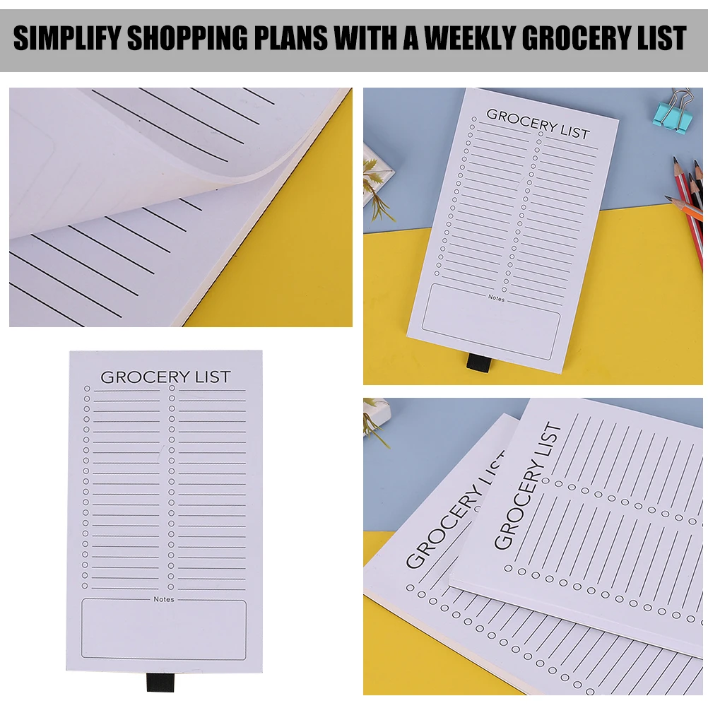 

2 Pcs Soft Magnetic Notepad for Fridge Grocery List Pad Tear Off Shopping Lists Smooth Writing Student Planner Refrigerator