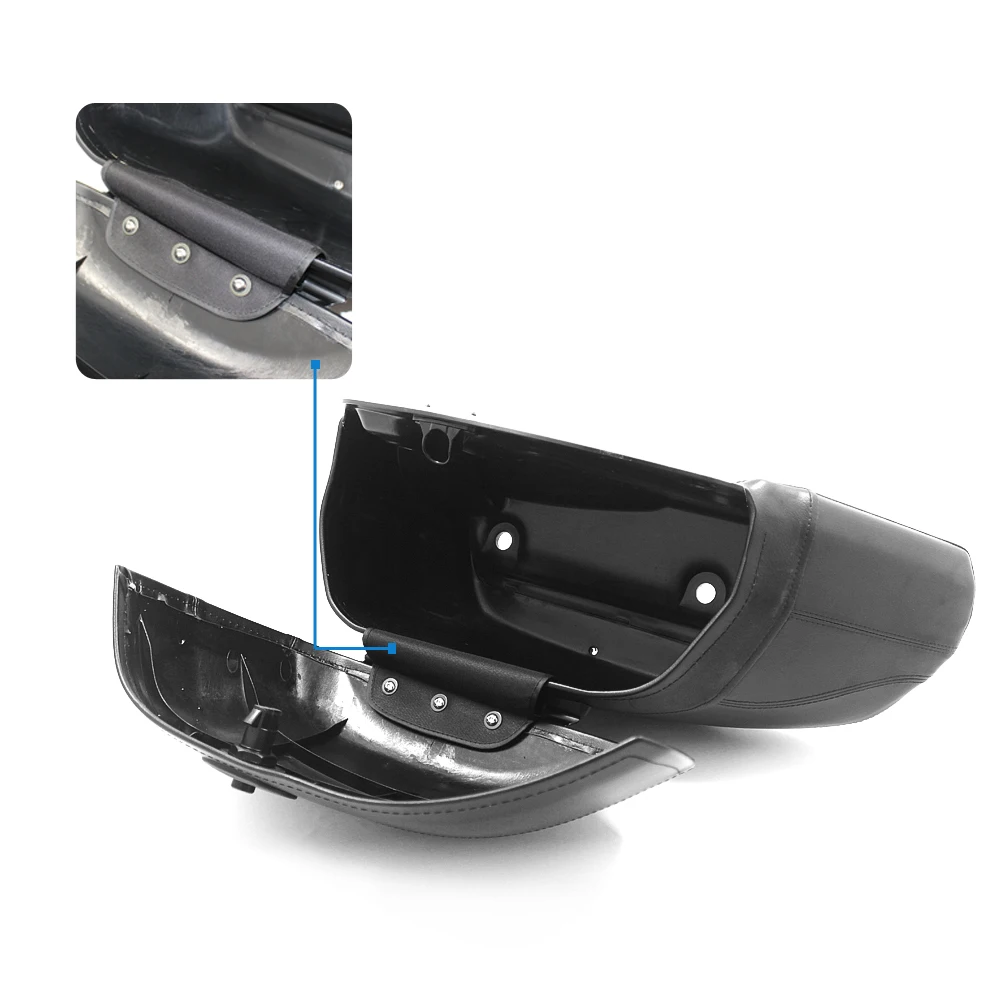 Universal Motorcycle Side Box Leather Tail Box Rear Case Motorbox Pannier Case Suitable for Honda Suzuki Kawasaki Harley Yaha