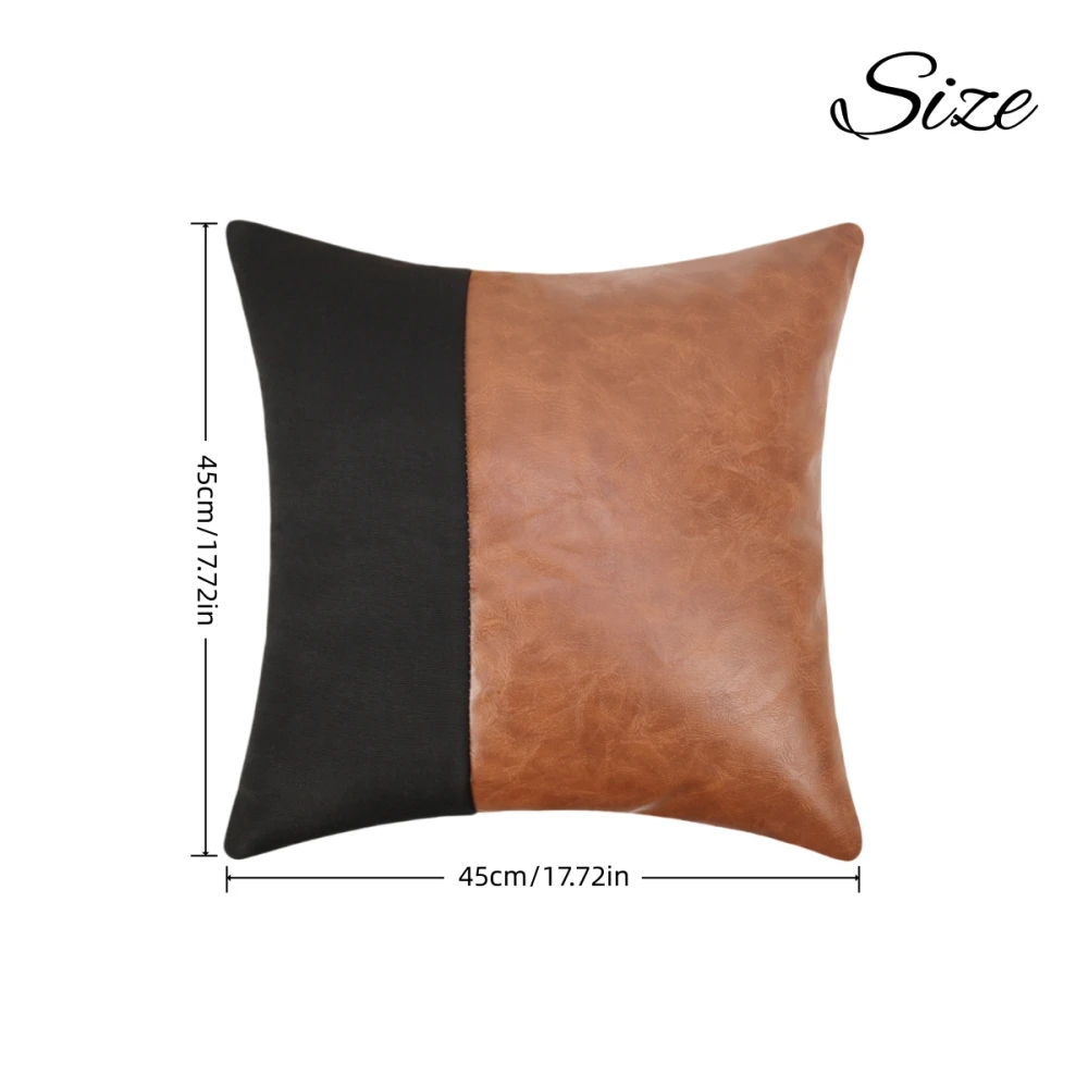 PU Leather Luxury Pillow Case 45*45 Pillowcase Patchwork Pillow Cover Decorative Pillows for Sofa Couch Cushion Cover Home Decor