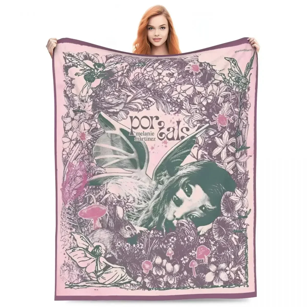 Melanie Martinez Portals Blanket Fleece All Season Breathable Lightweight Thin Throw Blanket for Sofa Travel Bedding Throws