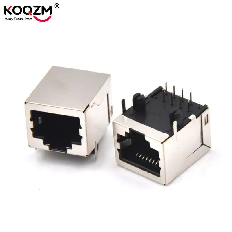 10 Pçs/set RJ45 8Pin 8P 8C Tomada Fêmea Conectores de Rede Ethernet PCB Mount RJ45 8P8C Única Porta de Rede