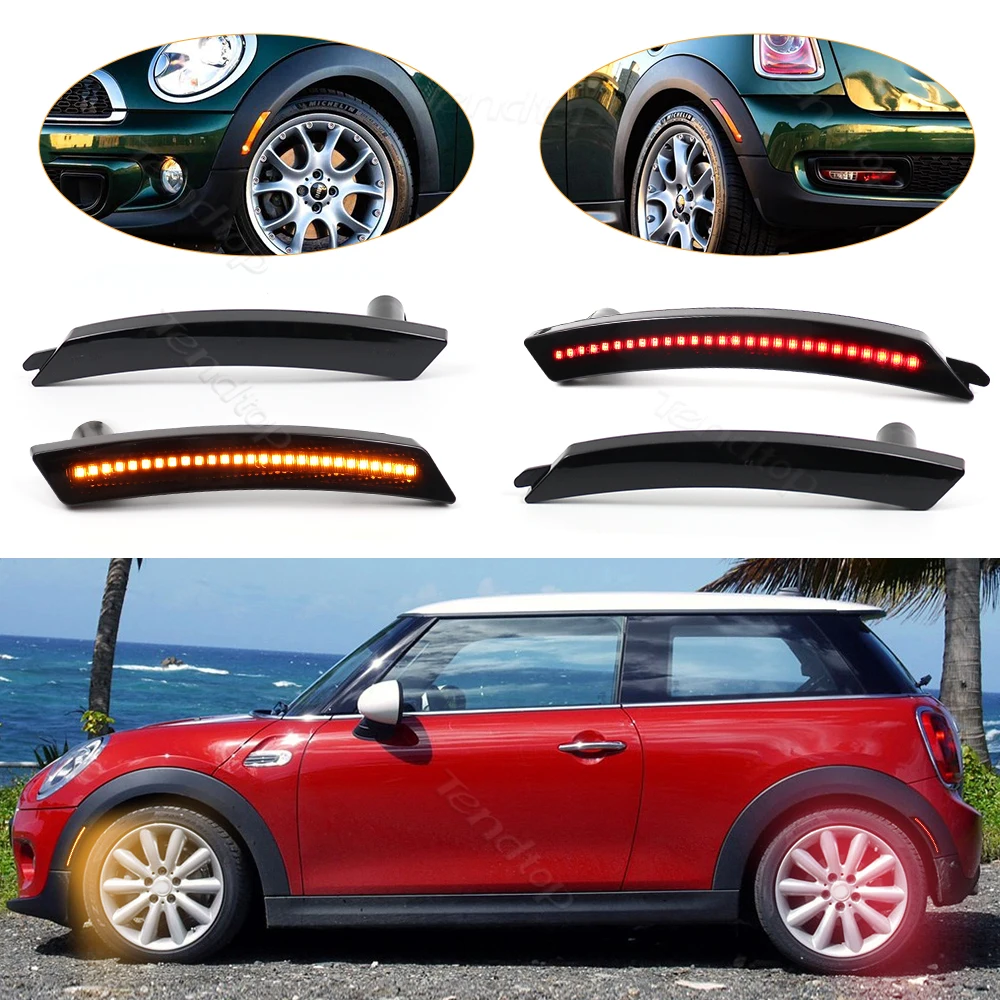 LED Side Marker Lights Front & Rear Bumper Lights Side Marker Lamp Kits for 2005-2016 MINI Cooper R55 R56 R57 R58 R59 R60 R61