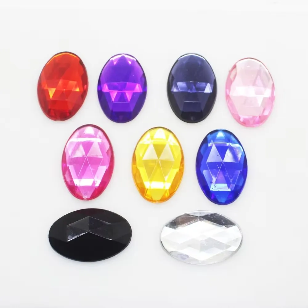 Fashion 20Pcs/Lot 25*18mm Oval Wedding Decor Acrylic buttons Diy Flatback Sewing handwork accessories