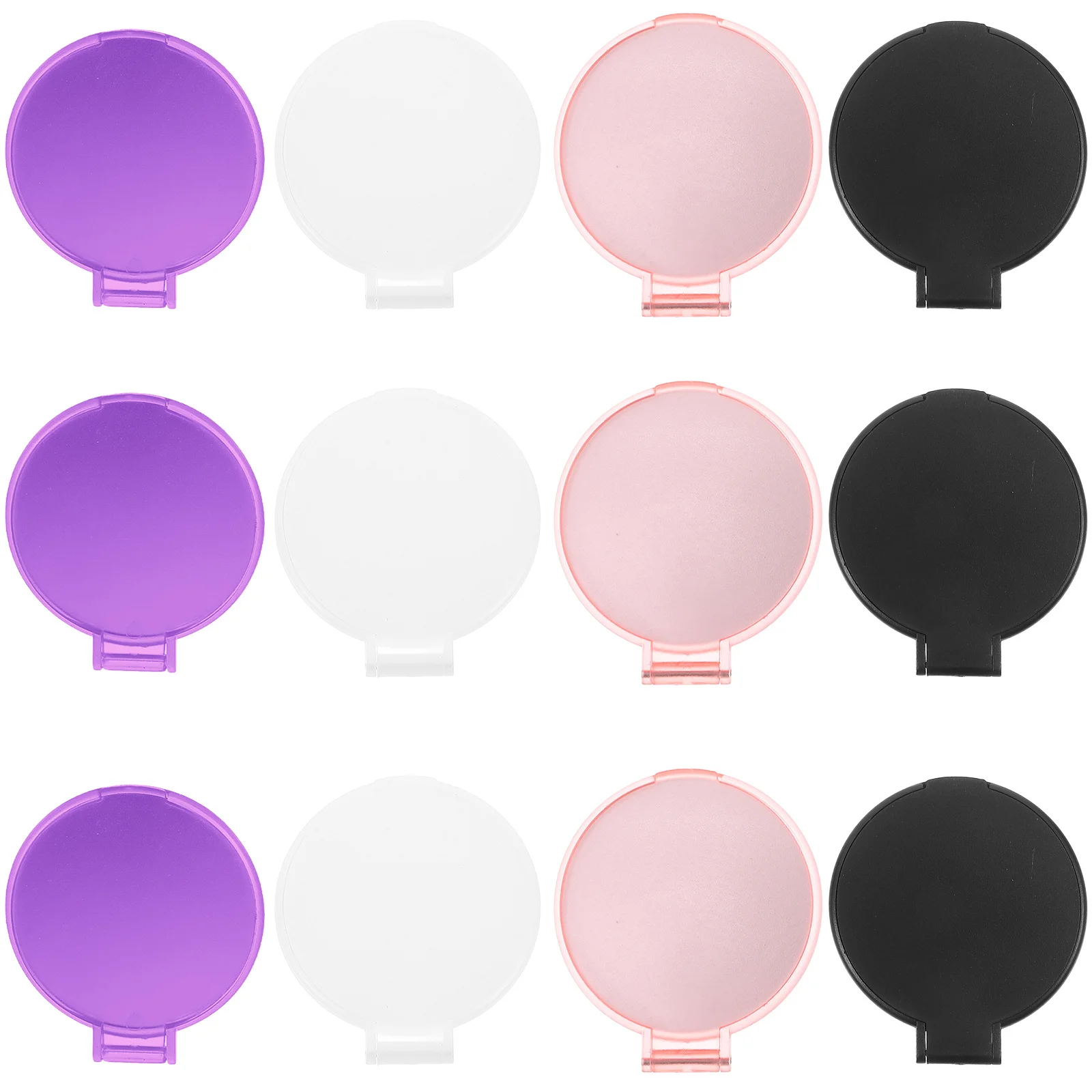 12 قطعة مرآة ماكياج مستديرة محمولة قابلة للطي مرآة صغيرة عالية الوضوح سطح أملس انعكاس واضح لجيب المحفظة في الهواء الطلق
