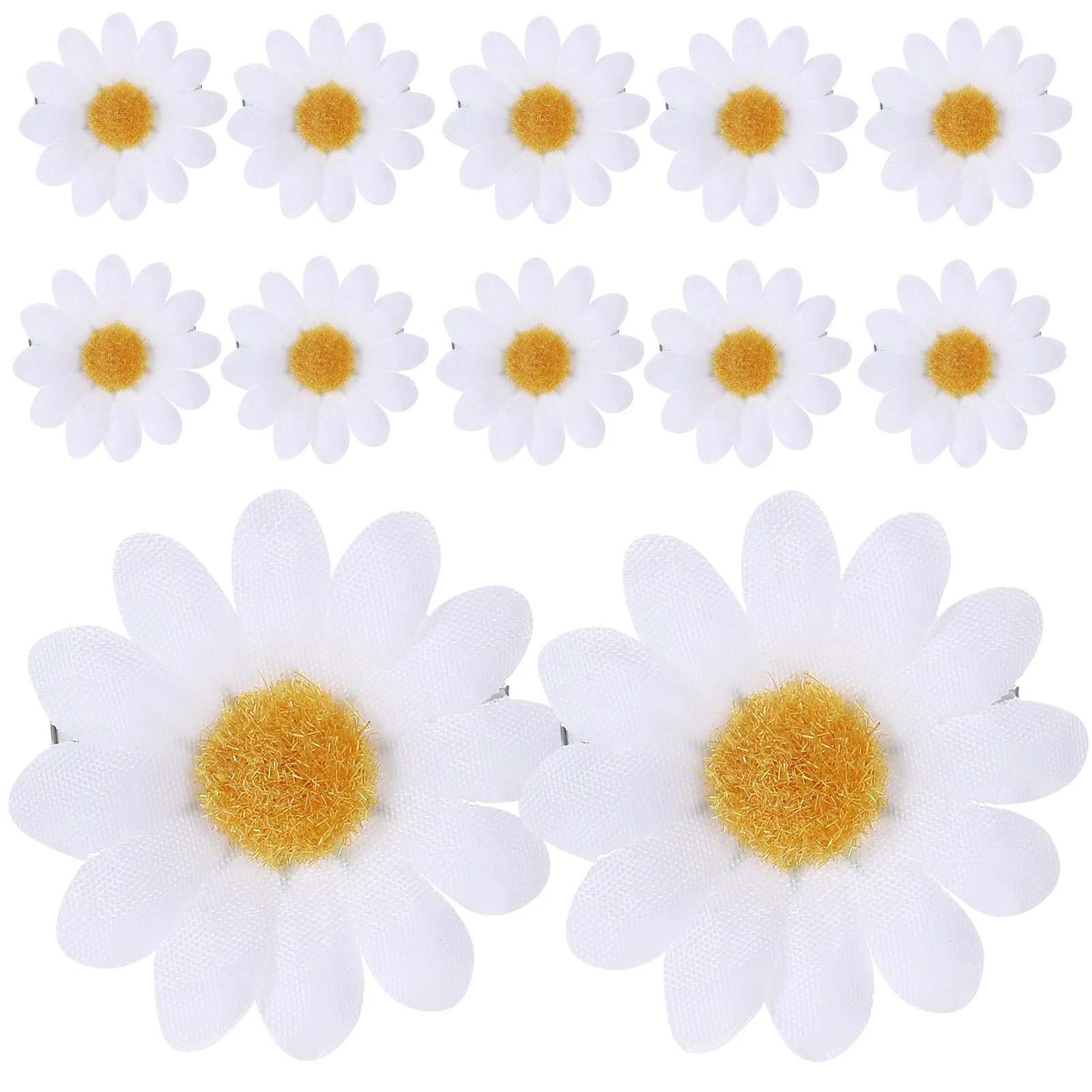 

12Pcs Daisy Hair Clips White Simulation Flower Barrettes for Women Wedding Party Daily Use Cute Hair Pins Accessories