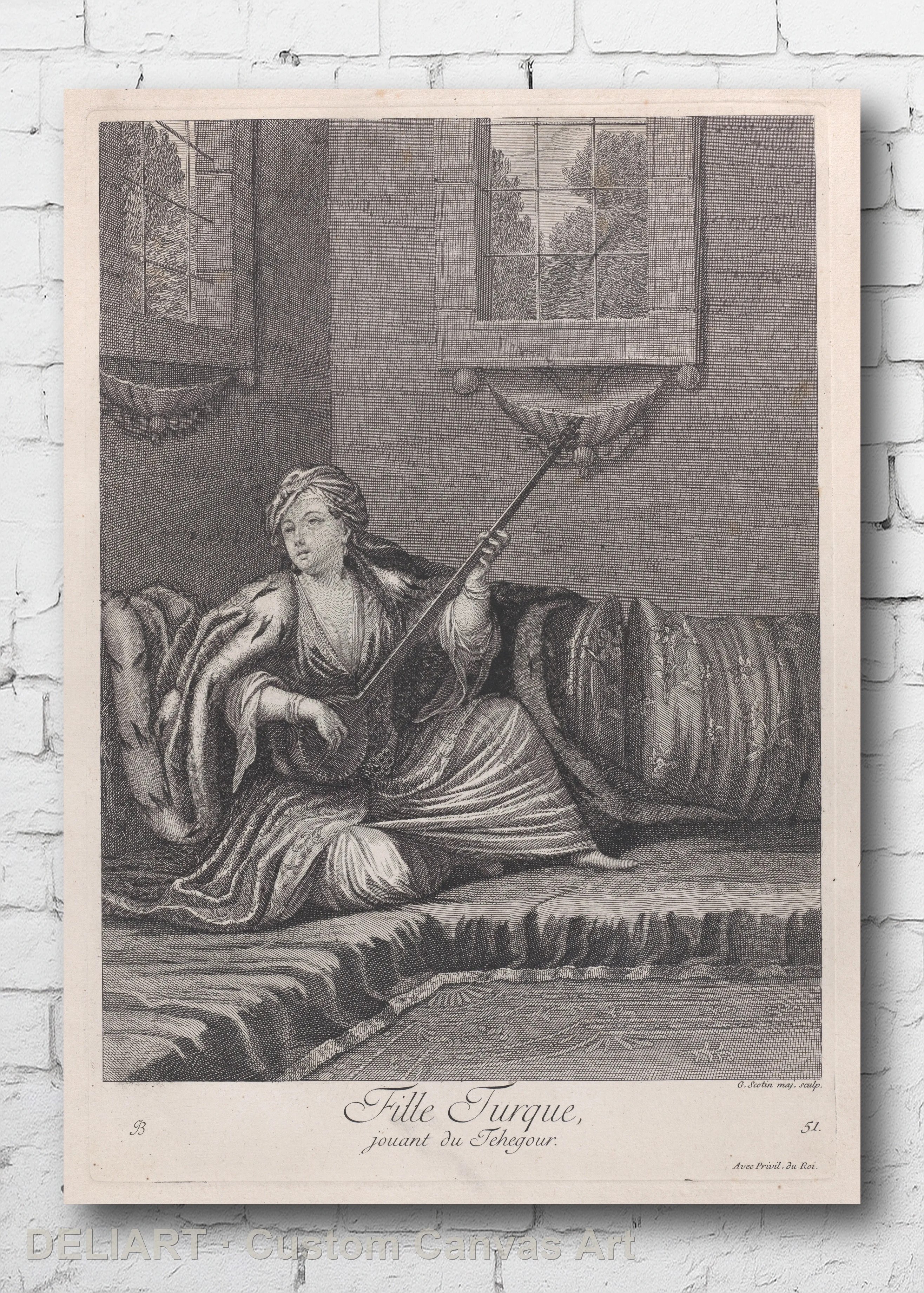 Ottoman Vintage Costume Art by Jean Baptiste Vanmour - Travel Canvas Wall Art Poster Print Vintage Home Decor Unframed