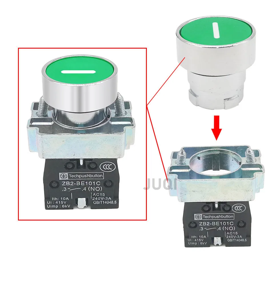 1PCS 22mm 순간 플랫 푸시 버튼 마크 스위치 NO/NC XB2-BA4342 XB2-BA4331 XB2-BA3351XB2- BA4322 XB2-BA3311 XB2-BA3341