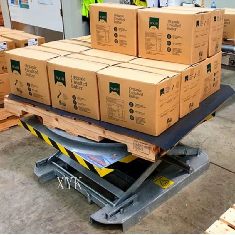 2Ton Stainless Steel Manual Rotating Circular Automatic Lift Platform Spring Type Handling Transportation Equipment