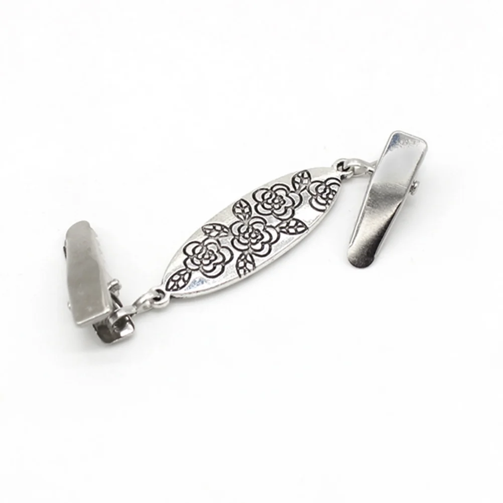 

2pcs Alloy Sweater Scarves Clips Durable Zinc Clothing Accessories Shawl Connection Buckles Cardigan Clips Collar Connector For