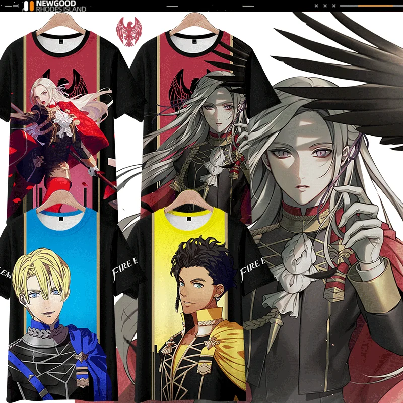

Fire Emblem ThreeHouses Anime Short Sleeve T-Shirt Casual Sweatshirt Adult COS Full Color Plus Size Fashion Clothes