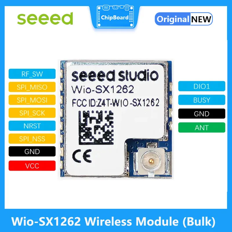 Seeed Wio-SX1262 Wireless Module (Bulk), SX1262 embedded, supports LoRa&LoRaWAN on EU868 & US915