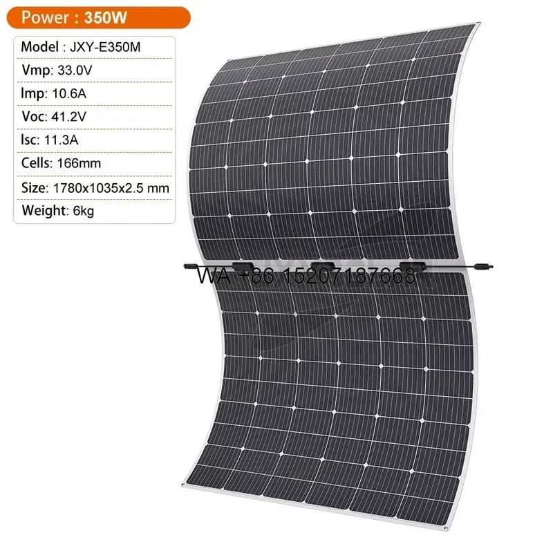 Wmwmnu 350W 33V Premium Quality Flexible Solar Modules Mono Cells Flexible Solar Panel for Home Installations Off-grid