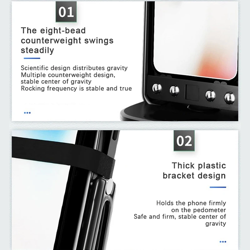 Soporte para teléfono móvil, dispositivo oscilante automático, dispositivo de grabación, artefacto de paso, cepillo de movimiento, podómetro