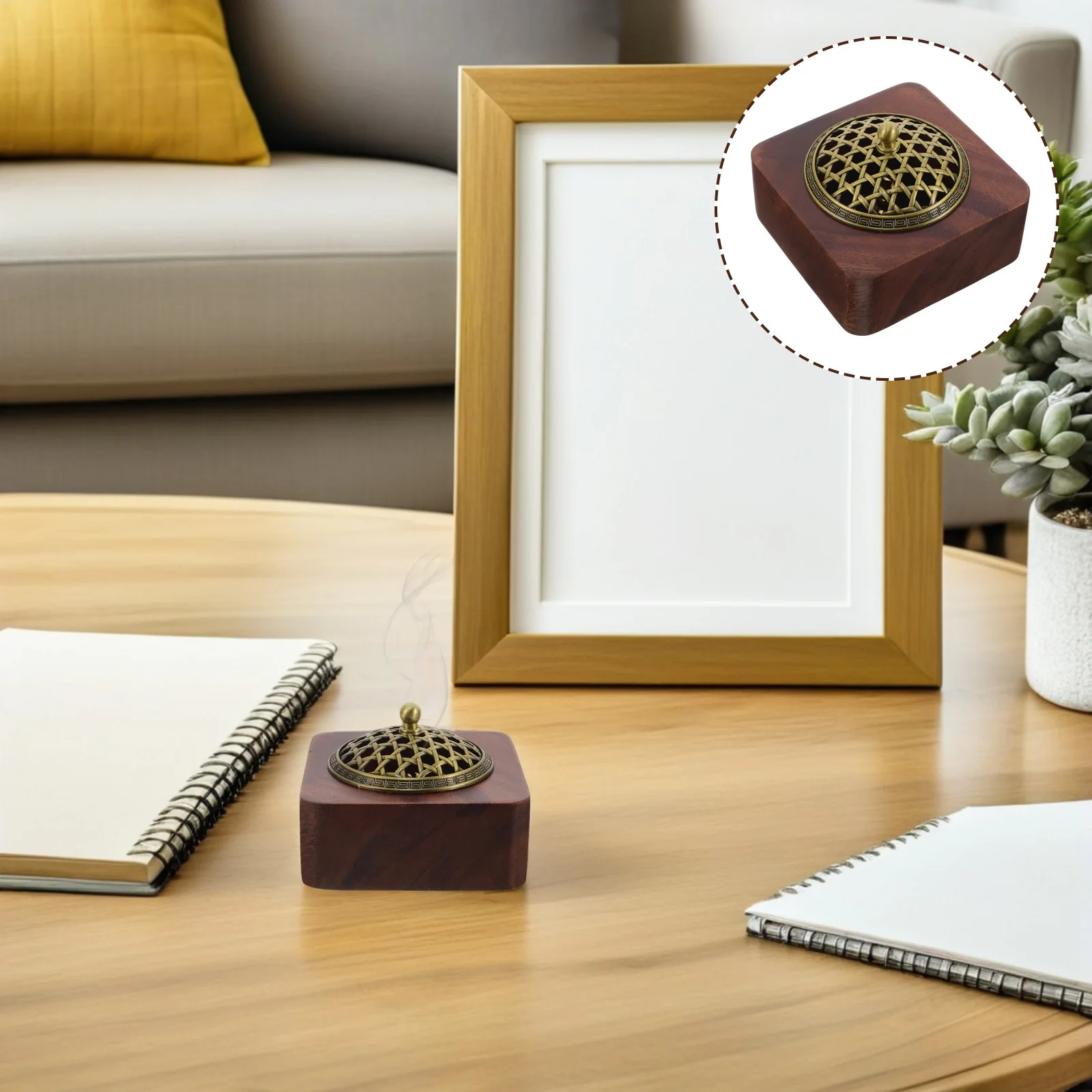 

1pcs Tea Ceremony Incense Burner Elegant Carved Design Smooth Interior Aromatherapy Home Office Yoga Room Decor Vintage Craft