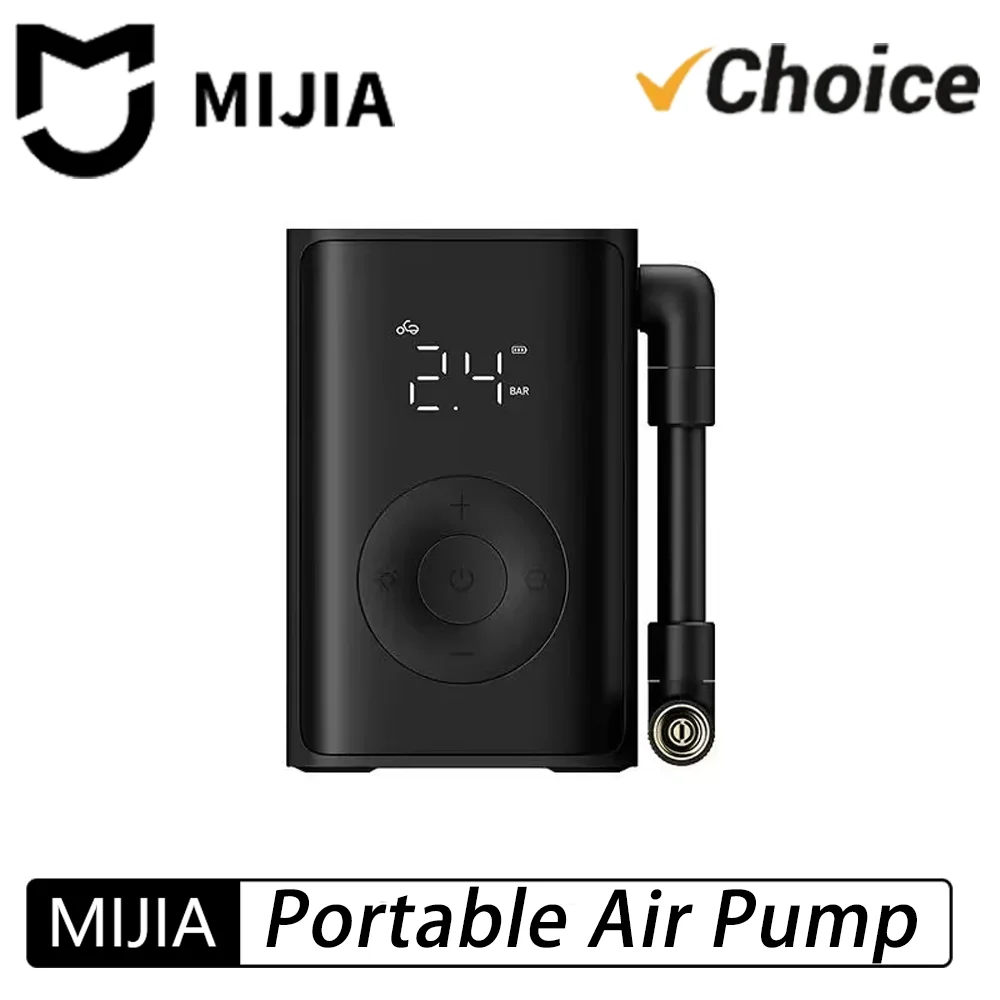 2025 Mijia Portable Air Pump 2000mAh 150psi Electric Air Compressor Tire Pressure Detection Car Bike Multitool Inflator
