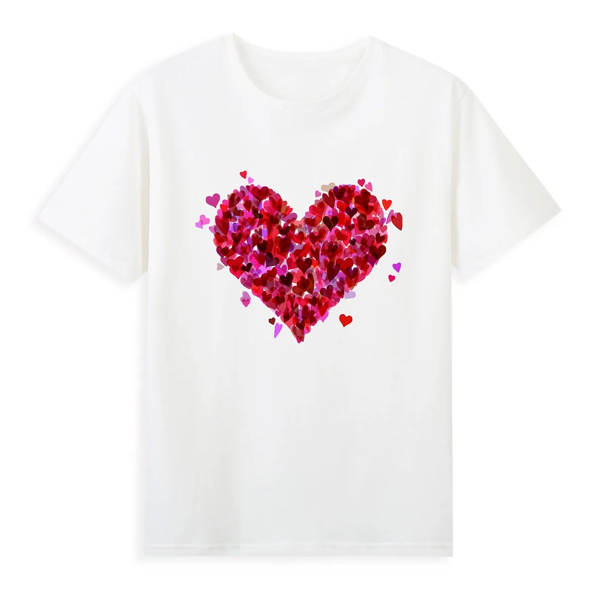 Beautiful Heart Print T-shirt New Style Pink Tshirt Original Brand Women Summer Clothes Fashion Tops Tees A188