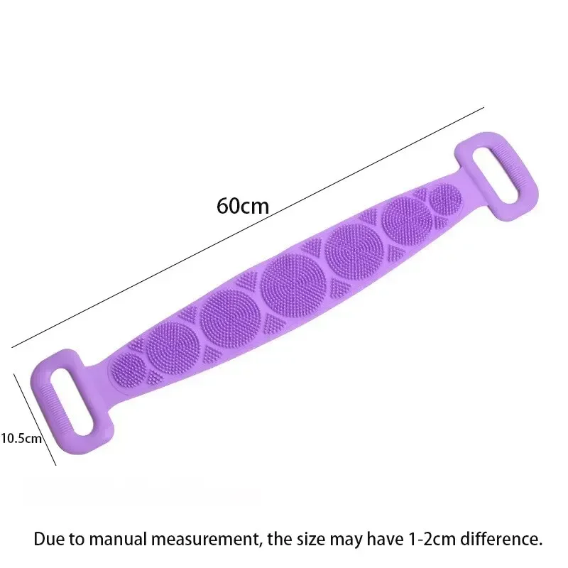 Esponja corporal de silicona, cepillos de baño, toallas de baño, frotamiento, exfoliación de espalda, cinturón de ducha de masaje, cepillos de limpieza de piel extendida