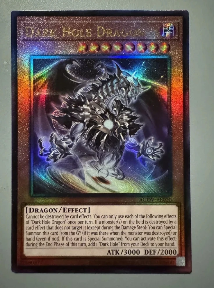 Yugioh KONAMI Duel Monsters AGOV-AE020 Dark Hole Dragon Ultimate Rare Asian English Collection Mint Card