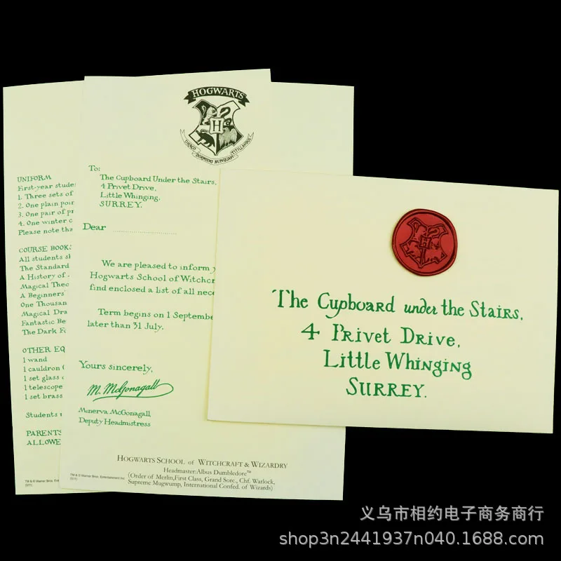 Cosplay Harries Admission Letter Hogwarts School of Witchcraft and Wizardry Potters Admission Letter Marauder Collection Props