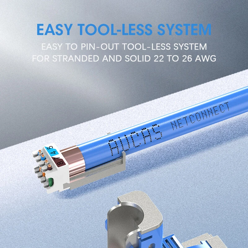 ZoeRax Cat8 Cat7 Cat6A RJ45-Stecker 40Gbps Abgeschirmter Ethernet-Stecker Werkzeugfreie Verbindung für 22-26AWG STP-Kabel – Detail 3