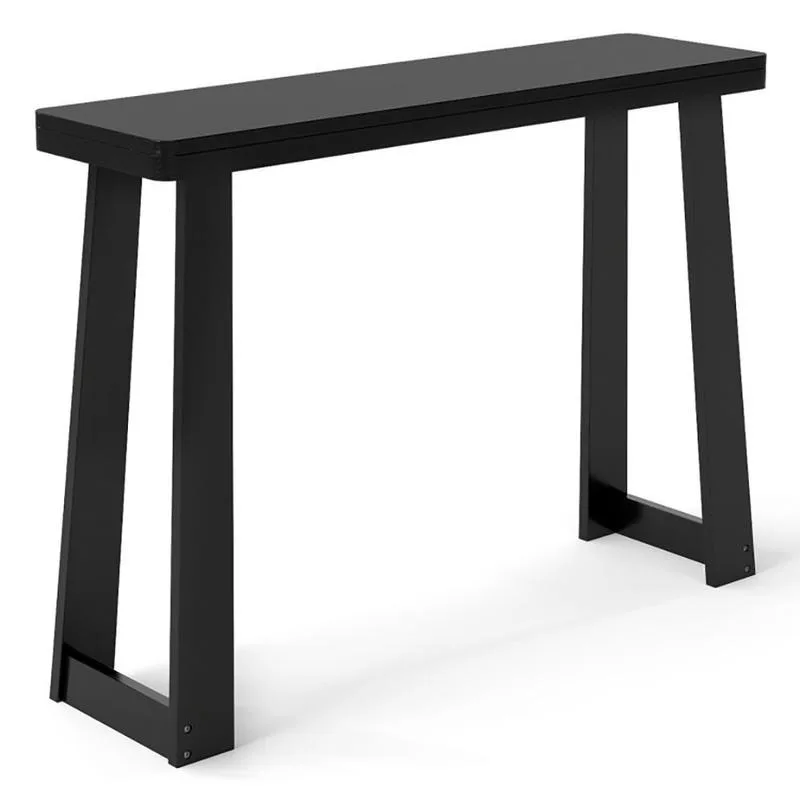 Solid Rubber Wood Console Table 43 Inch Narrow Entryway Table with Thick Table Top and Stable Base for Entryway, Hallway, Living Room and Bedroom