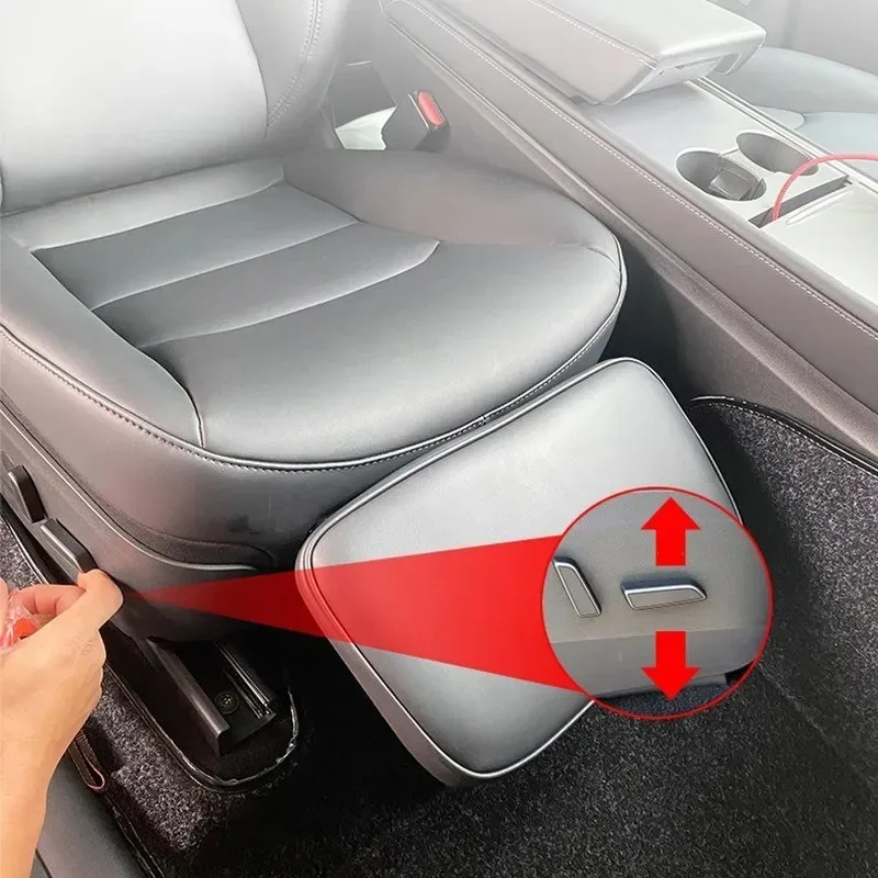 Electric Seat Leg Rest Adjustment 80°Leather For Tesla Model 3 Y 2017-2022 2023 Extension Seat Mat Rest Leg Knee Pad