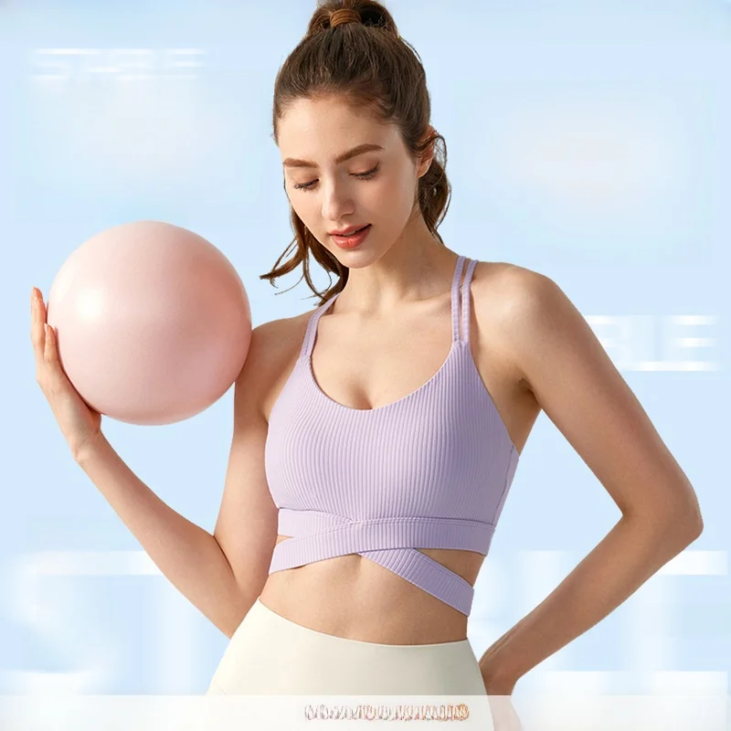 

Женский жилет для йоги с двойными бретелями, сексуальный спортивный бюстгальтер с перекрестной спиной, дышащий тонкий топ для фитнеса, универсальный дизайн