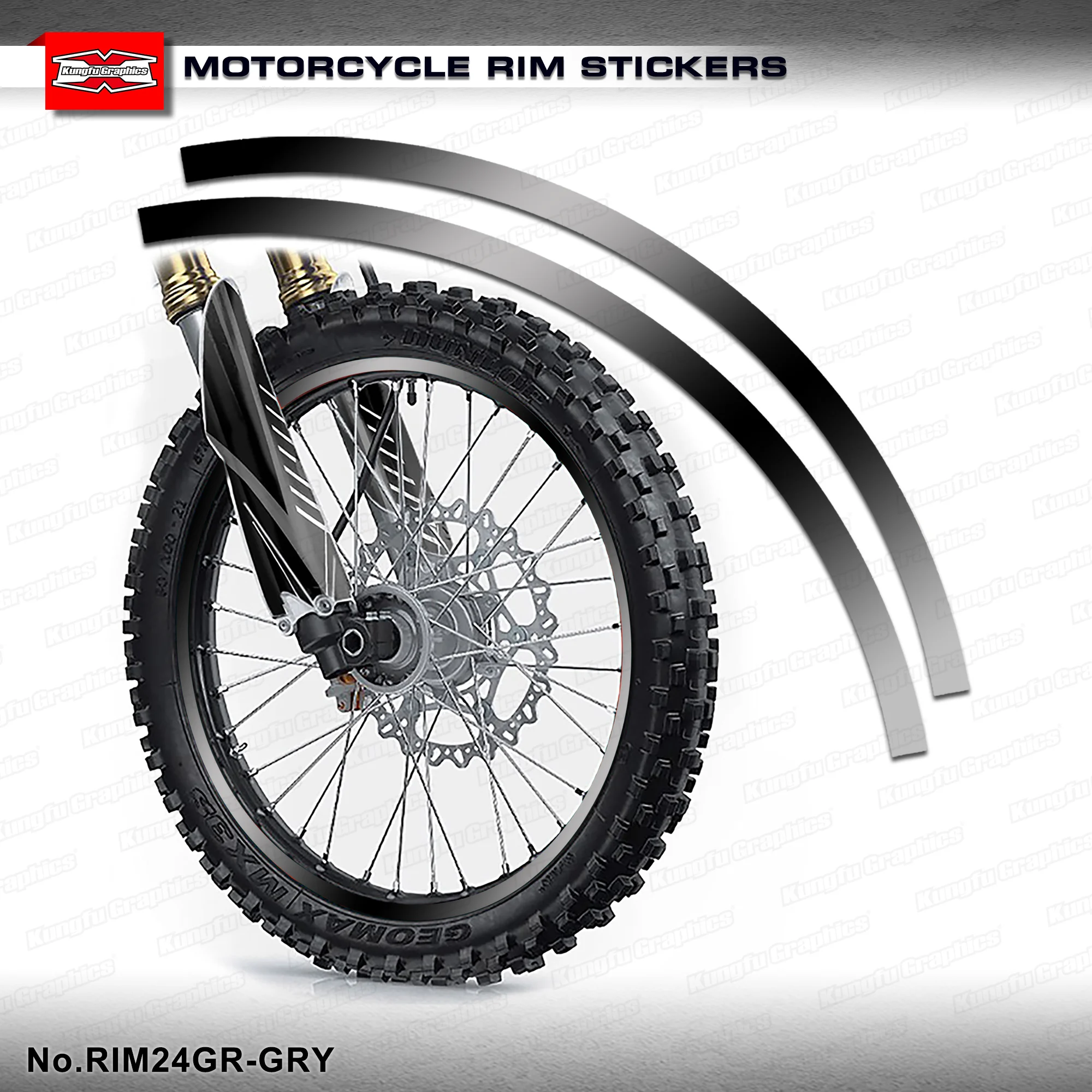 

Наклейка на обод колеса мотоцикла KUNGFU GRAPHICS 21'' x 18'', декоративная наклейка на шину для мотокросса, супермото, 17'' x 17'', серо-черная, RIM24GR-GRY