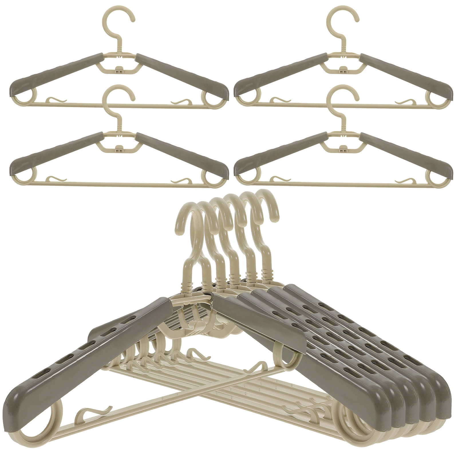 

10Pcs Heavy Duty Adjustable Hangers ABS Plastic Expandable Clothes Hangers for Closet Space Saving Laundry Drying Rack