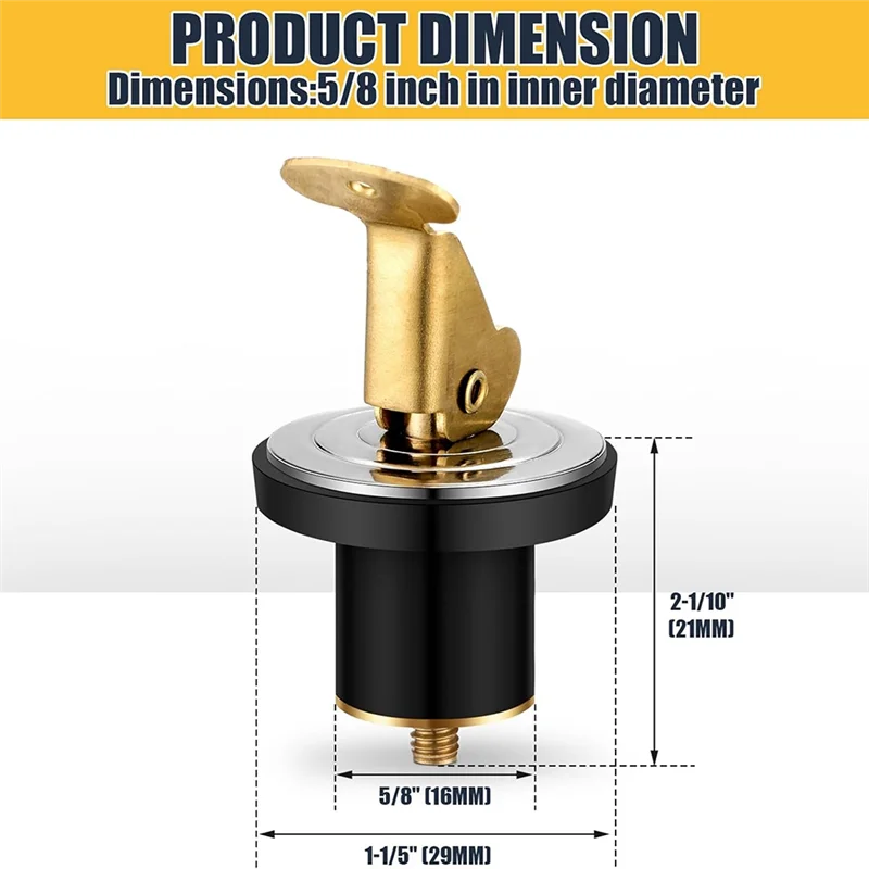 

Латунная резиновая сливная пробка с защелкой для Baitwell Livewell Yacht Kayak Marine для сливной пробки Baitwell