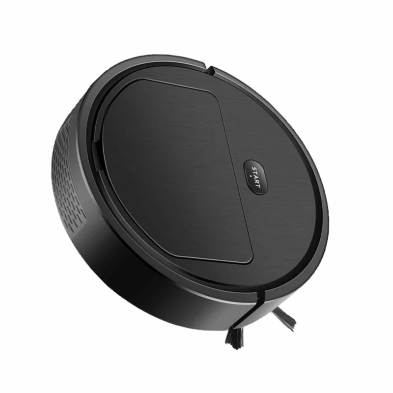 Smart Navigation Cleaner Robot - Efficient Vacuuming Mopping & Sweeping with Time Setting Feature for Home Cleaning Black