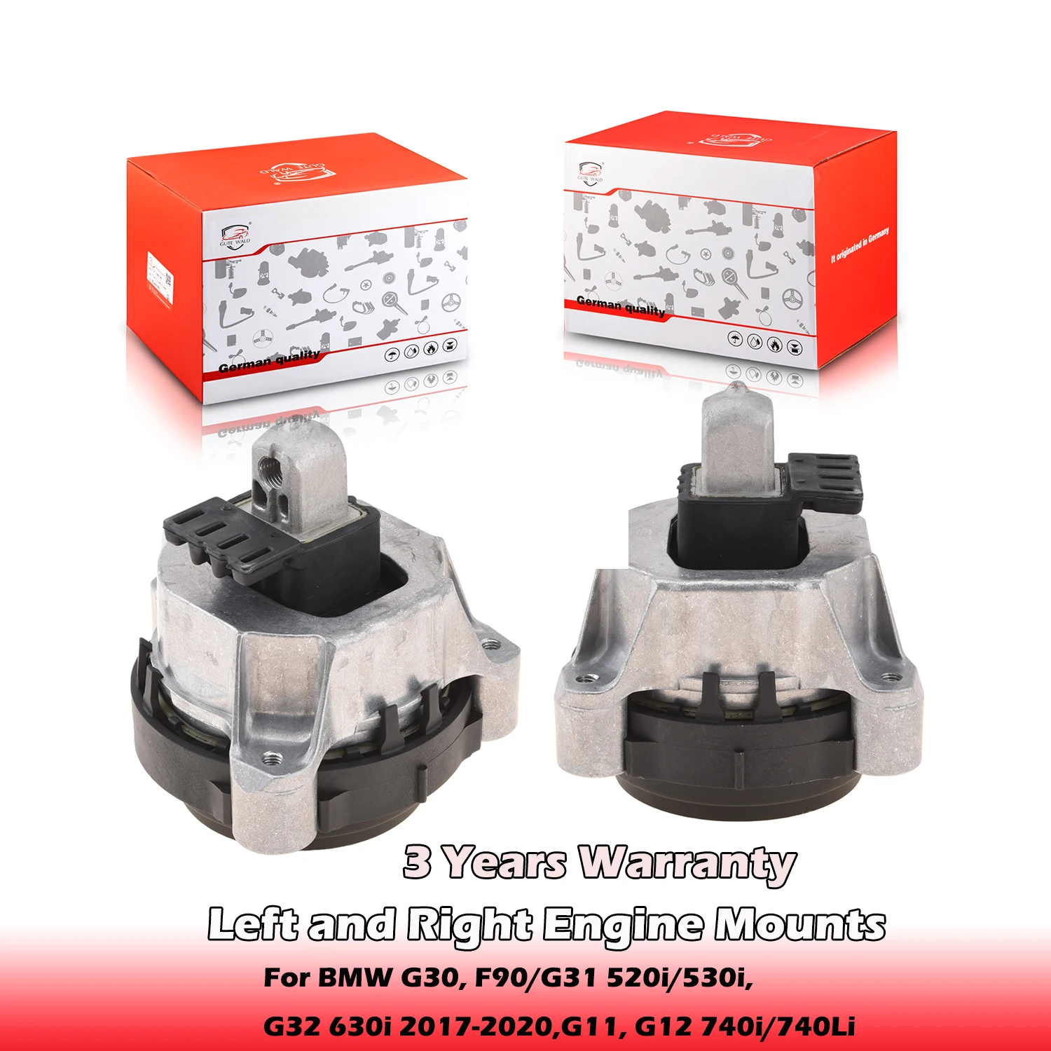 

Left and Right Engine Mounts 22116860487,22116860488 For BMW G30,F90/G31 520i/530i 2016-23,G32 630i 2017-20,G11,G12 740i 2015-19
