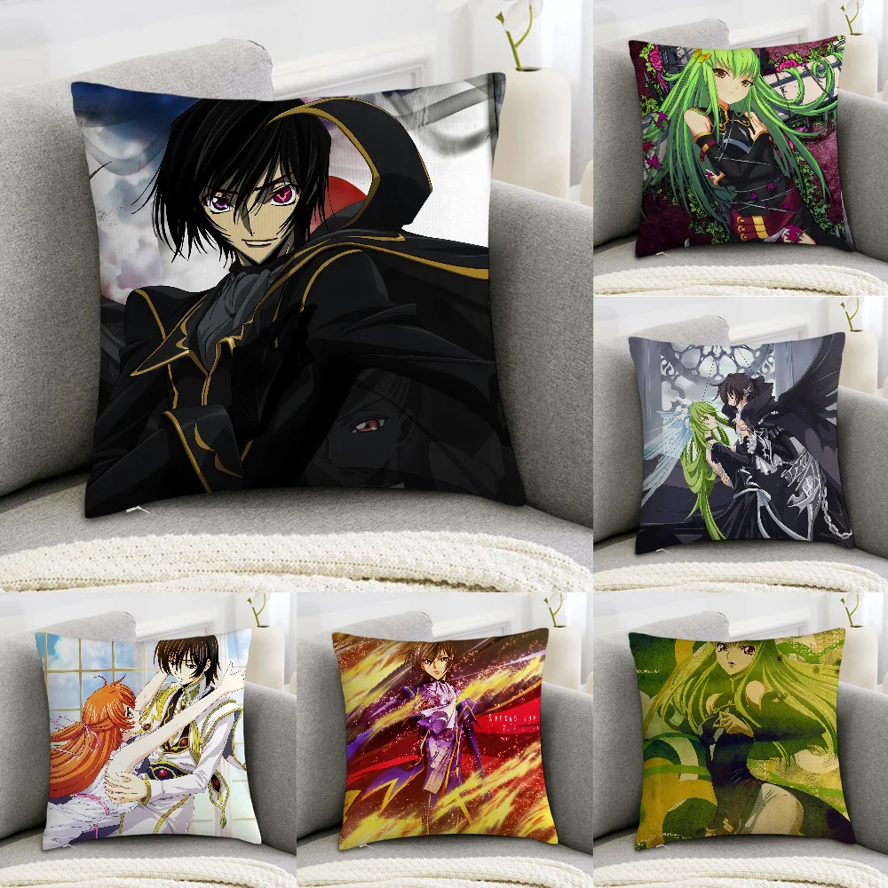 Anime C-Code Geass Pillow Case Sofa Decorative Home Double-sided Print Plush Square Throw Pillow Covers Cushion Decor Cover