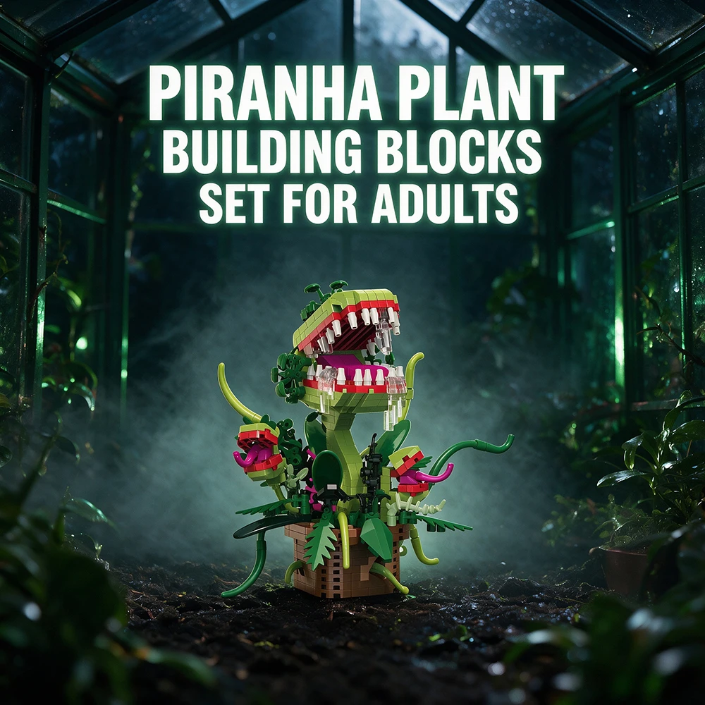 Carnivorous Potted Plant Micro Building Blocks Set Exotic Flower Model Desk Decor Party Favor Creative Gift for Boys Girls