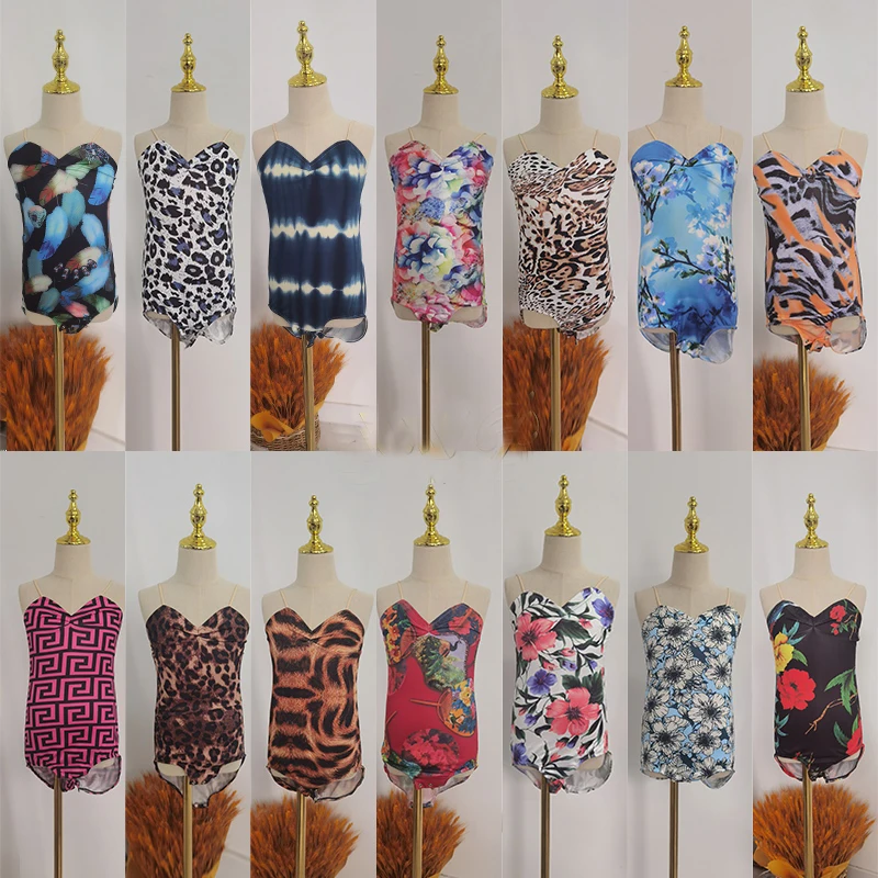 

Много цветов, топ для соревнований по латинским танцам для девочек, детский боди для самбы, румбы, чачи, детские топы для практики латинских танцев, SL13373