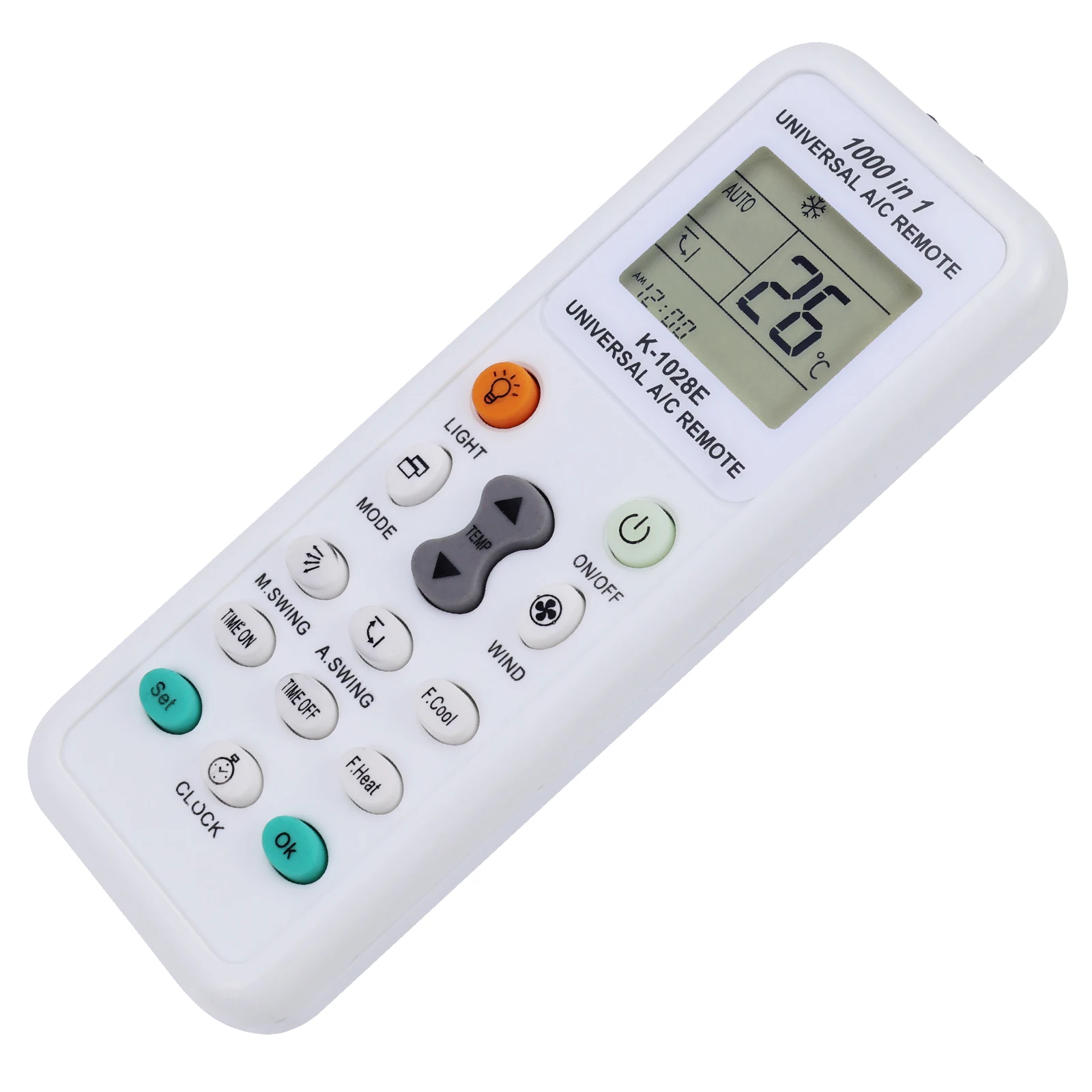 Universal A/C Remote Control compatible with LG Panasonic Sharp Samsung Fujitsu Gree Guangda Guqiao Haier Helton Hemilton Hicon