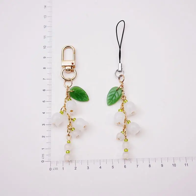 Lily Of the Valley Mobile Phone Lanyard Women Key Chain Pendant Pendant Jade Pendant Small Pendant Mobile Phone Chain