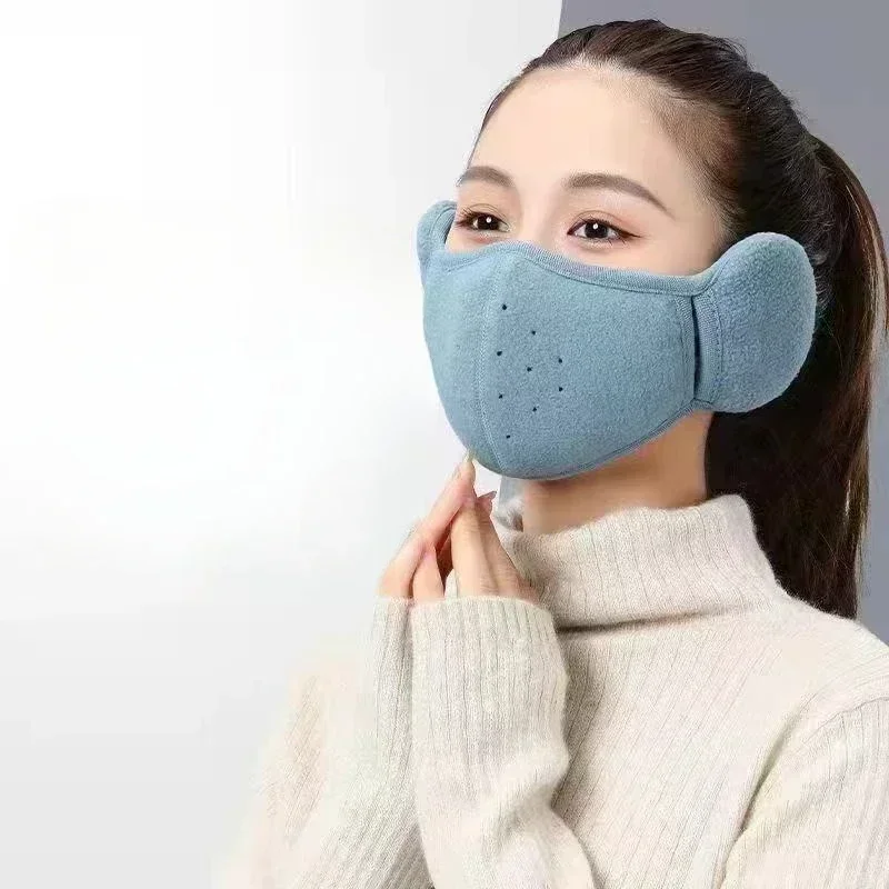 Maschera invernale Unisex con fori traspiranti maschera termica a prova di freddo paraorecchie con fascia avvolgente due In uno paraorecchie da equitazione all'aperto