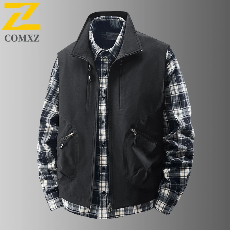 سترة صيد متعددة الوظائف للرجال، ملابس عمل تكتيكية بدون أكمام مع العديد من نظام الجيب لملابس الشارع الرياضية الخارجية #4