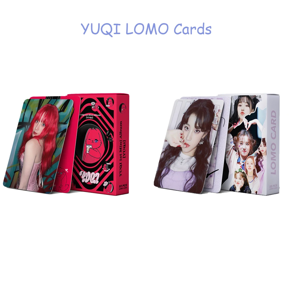 

55Pcs/Box KPOP (G)I-DLE YUQI Solo Album Selfie Stage Ins Photocards Double-sided Cute Lomo Cards Postcards Fans Birthday Gifts