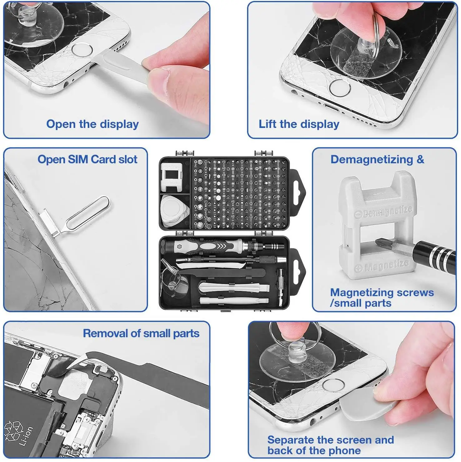 Complete toolkit screwdrivers mobile phone repair tools kit set cell maintenance Smartphone full tool repairing phones Toolbox