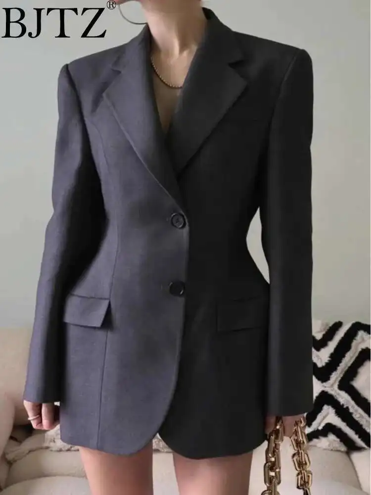 

BJTZ Fashionable Design Hourglass Temperament Waist Closing Suit Top For Women 2024 Spring Autumn New Blazers Jacket HL512